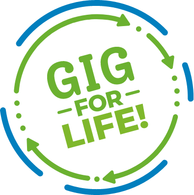 HyperFiber Gig for Life Icon Blue and Green
