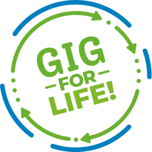 HyperFiber Gig for Life Icon Blue and Green