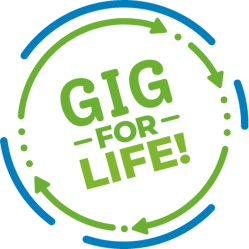 HyperFiber Gig for Life Icon Blue and Green