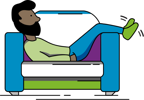 illustration of guy lounging on a couch